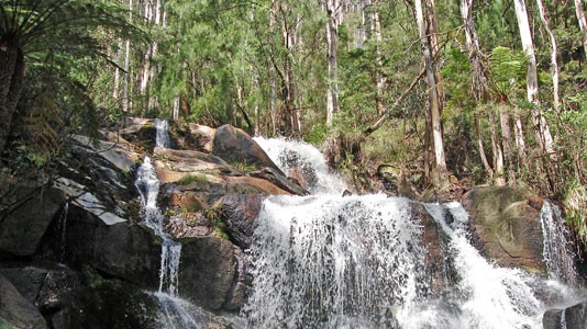 A view from the bottom of the toronga waterfalls