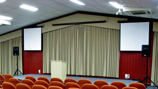 Function Room with orange lecture seating